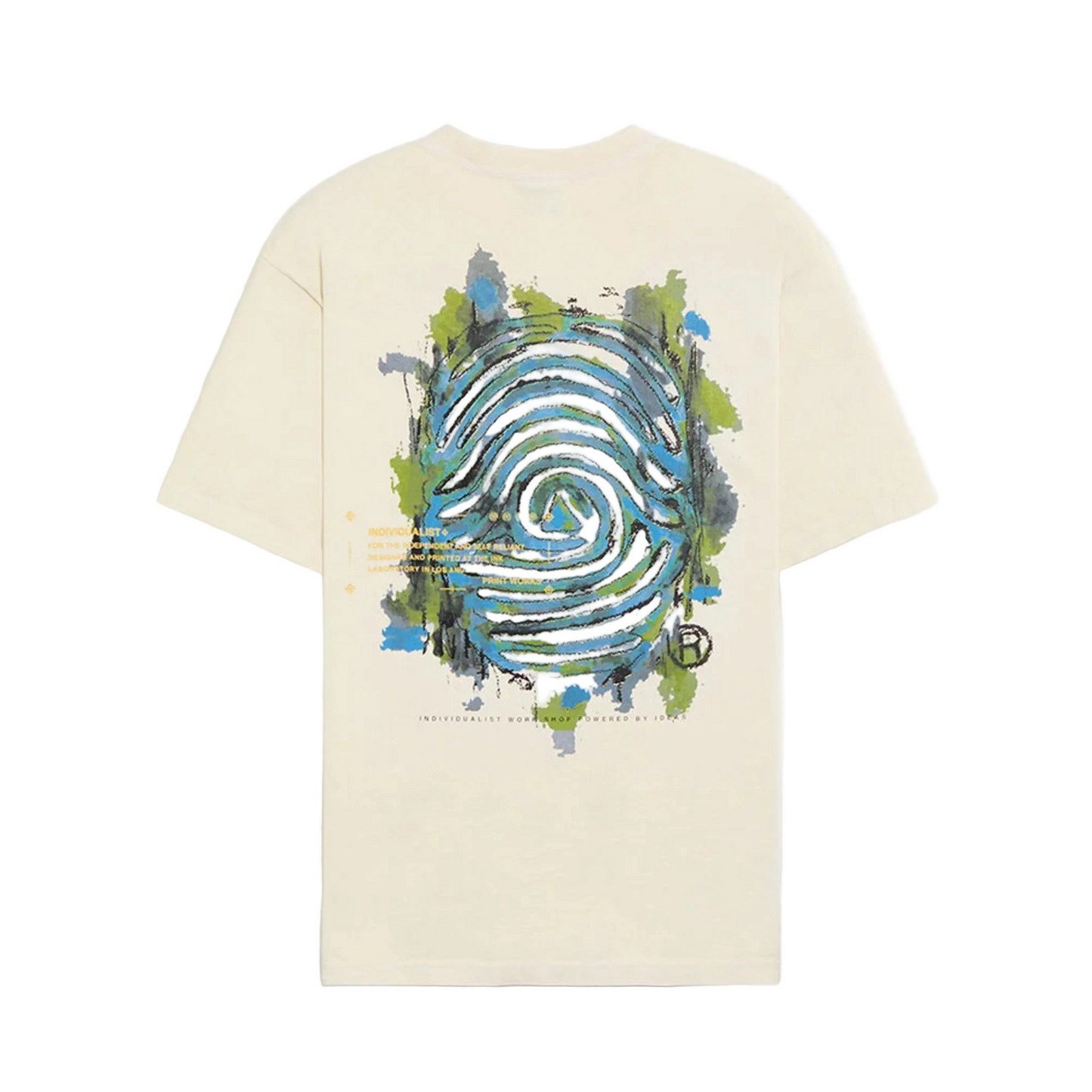 Individualist "Painted Logo" S/S Tee 2 - Antique White/Blue/Green