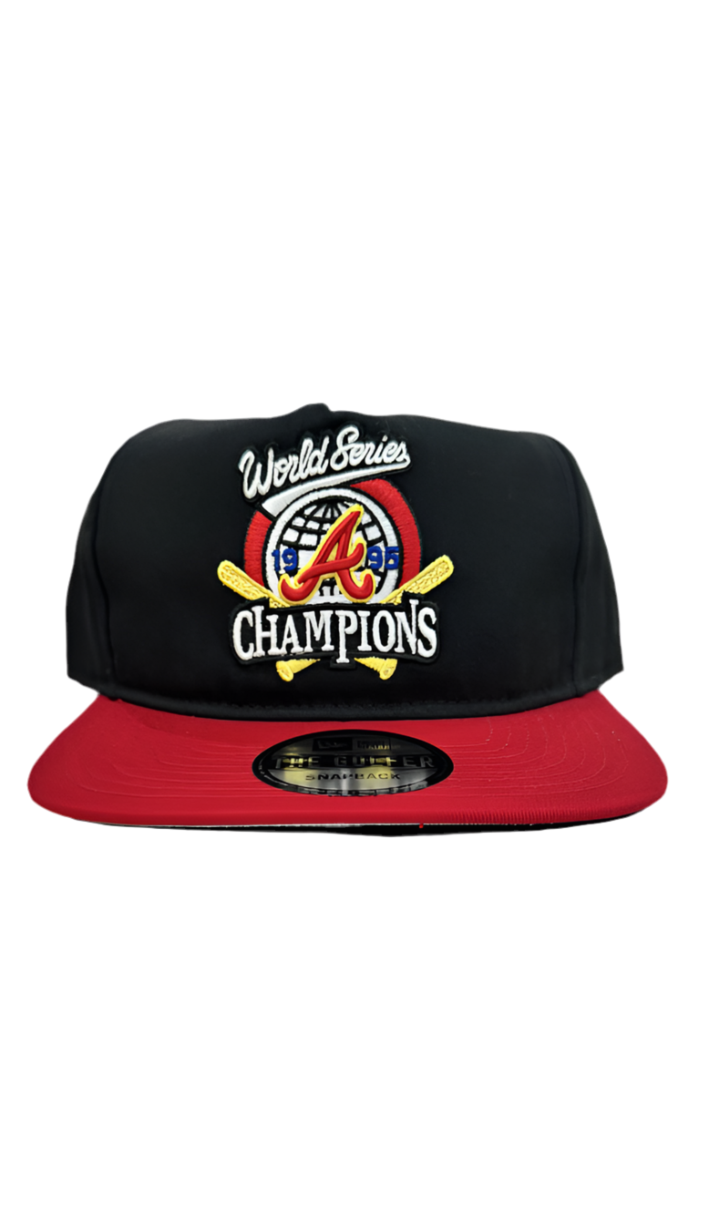 New Era Atlanta Braves 1995 WS Champions Golfer Snapback - Black/Red