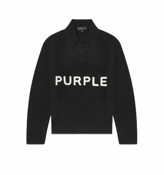 Purple Embroidered PO Sweater - Black Beauty
