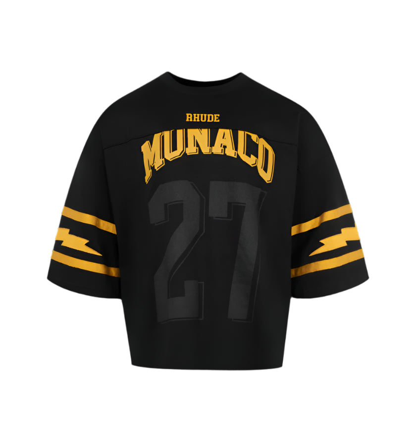 Rhude Monaco Football Jersey - Vintage Black/Yellow