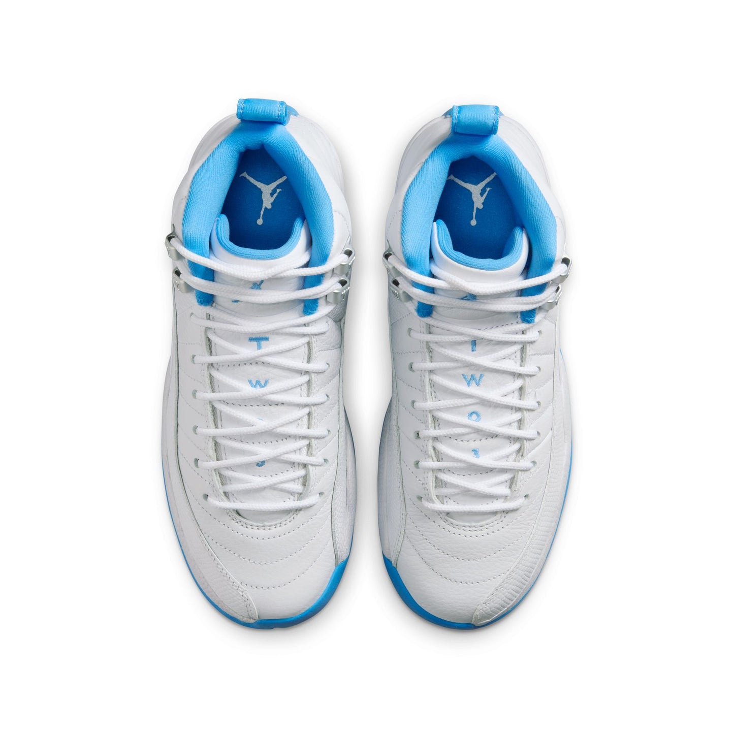Big Kid's Air Jordan 12 Retro - "White and University Blue"