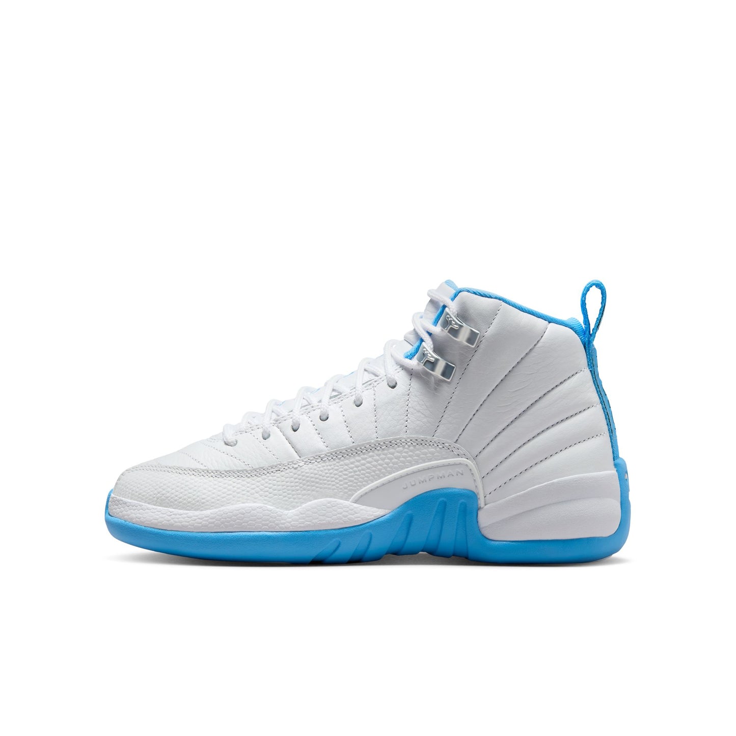 Big Kid's Air Jordan 12 Retro - "White and University Blue"