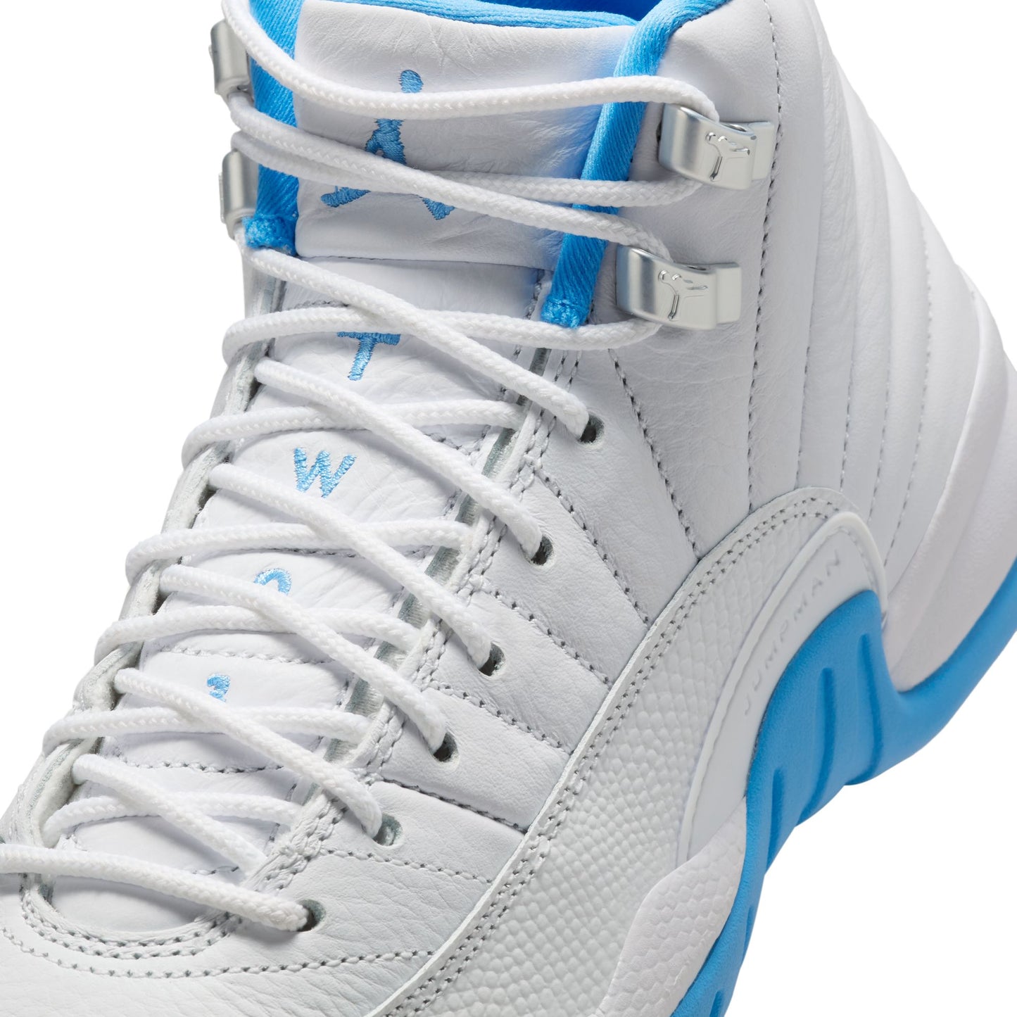 Big Kid's Air Jordan 12 Retro - "White and University Blue"