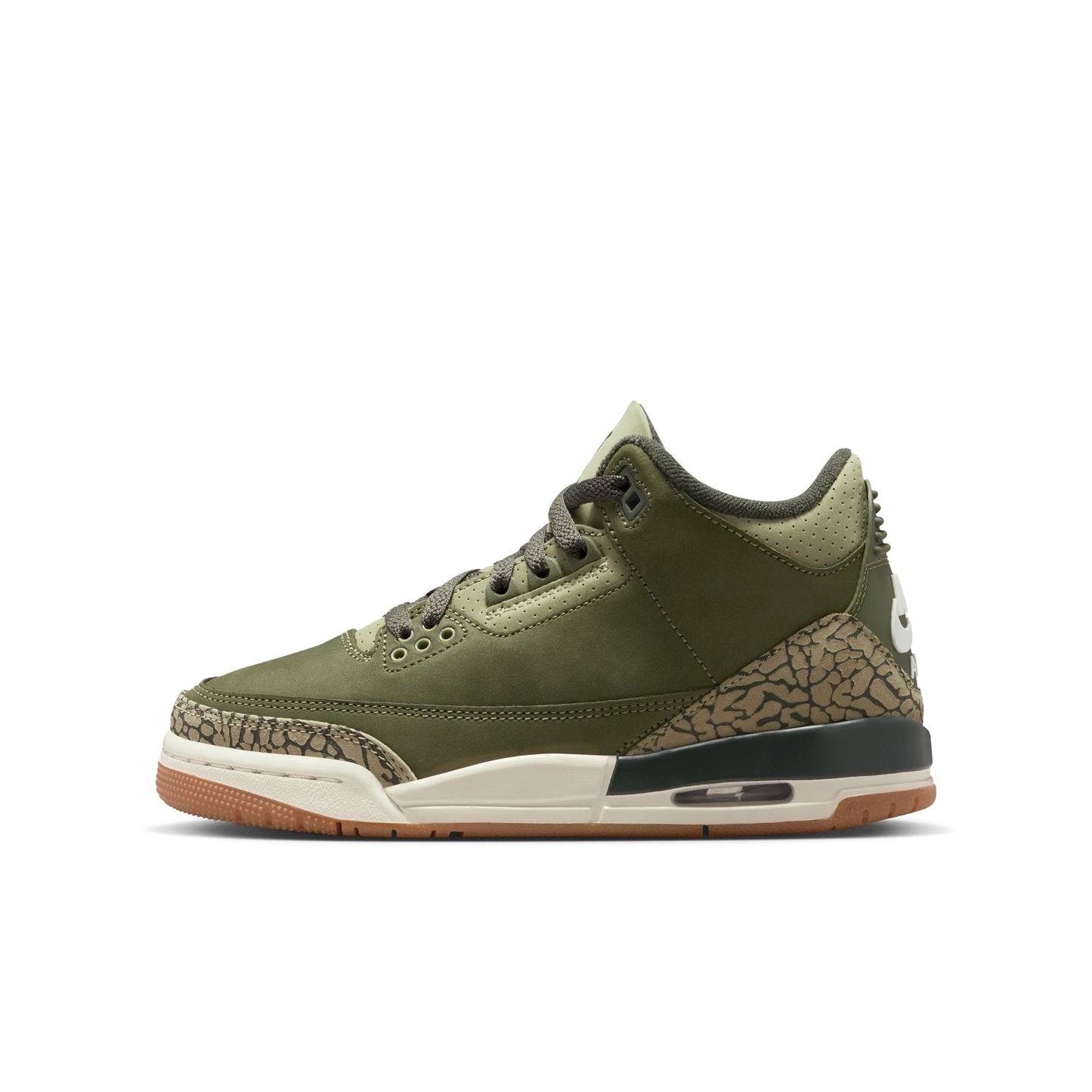 Big Kid's Air Jordan 3 Retro - "Medium Olive"