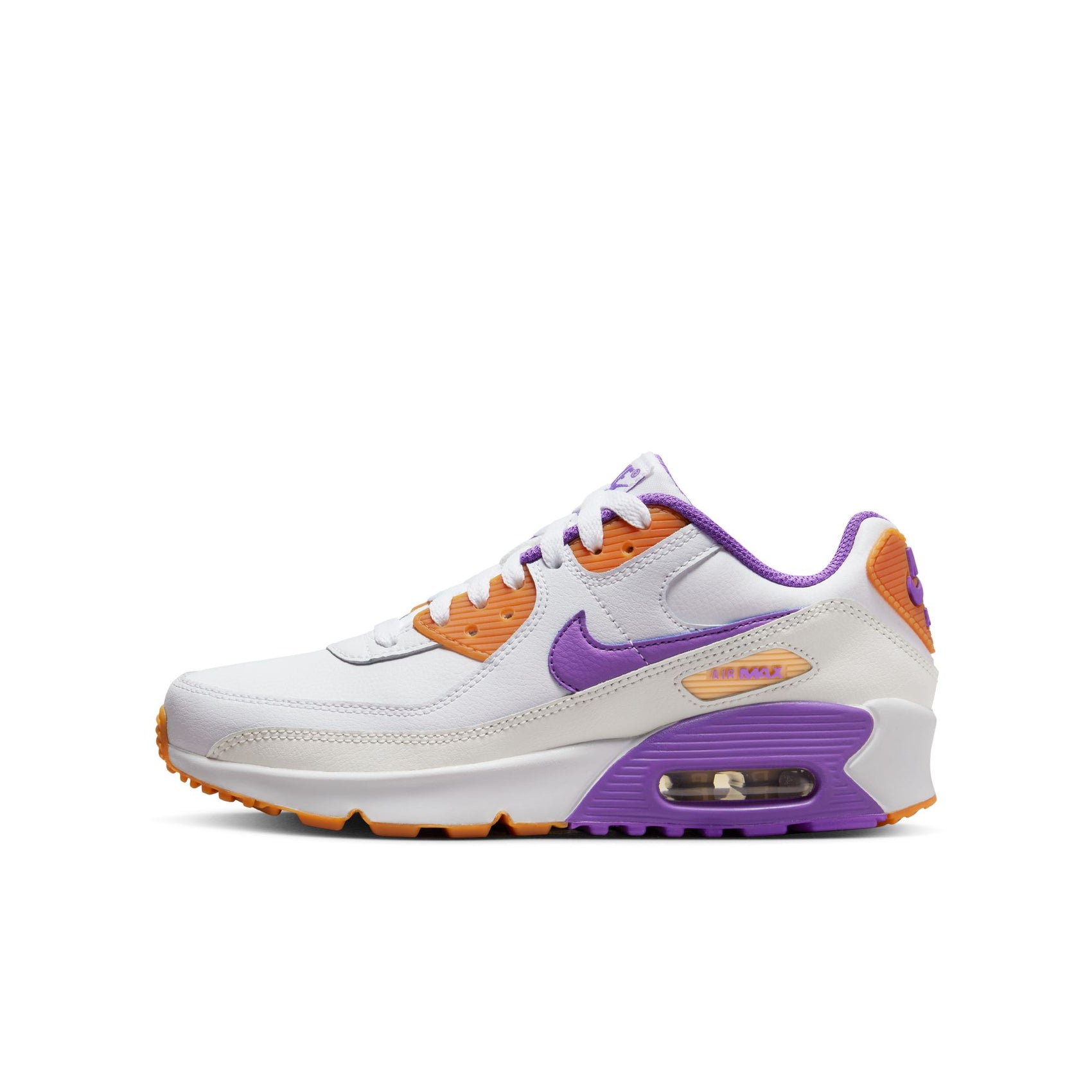 Grade School Nike Air Max 90 LTR - White/Action Grape