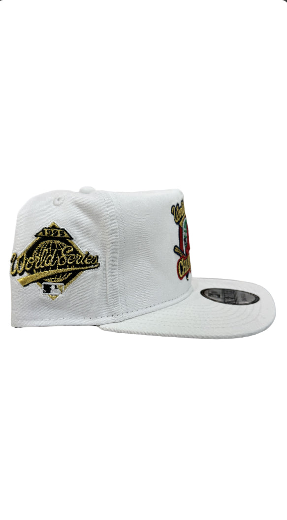New Era Atlanta Braves 1995 WS Champions Golfer Snapback - White/Gold