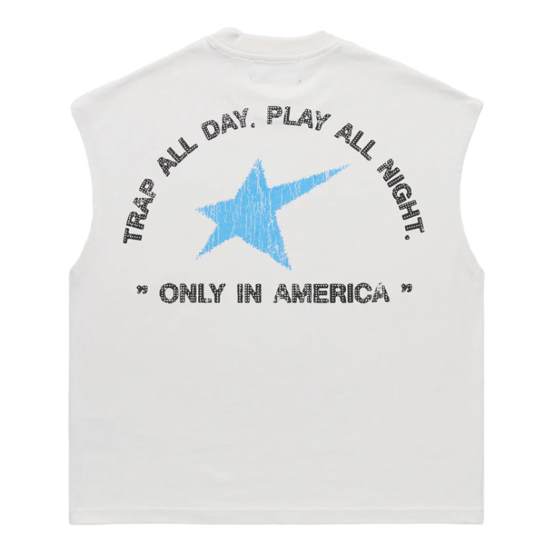 Homme Femme Trap Star Cutoff Tee - White