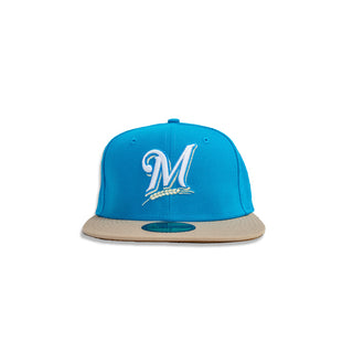 New Era 59Fifty Milwaukee Brewers Custom Fitted Hat - "Blue"
