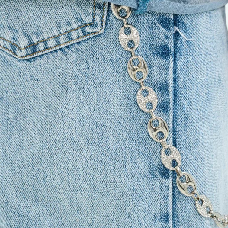 RVS Labs Bedazzle Gucci Link w/ RVS Stone Pendant - Silver