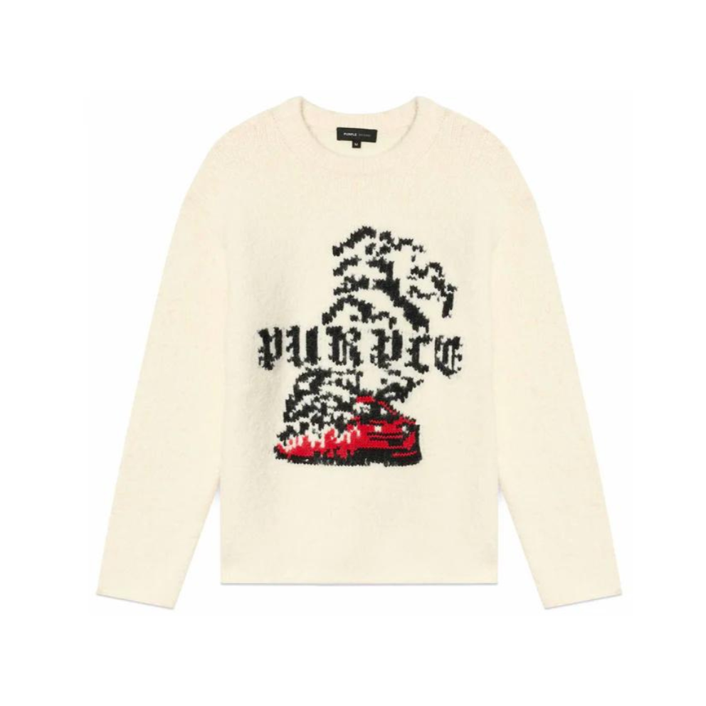 Purple Smoke Show Sweater - Beige