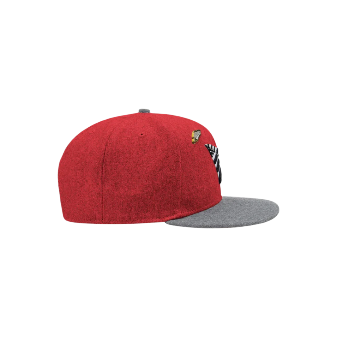 Paper Planes Wool Melton Two-Tone Crown 59FIFTY Hat - Crimson