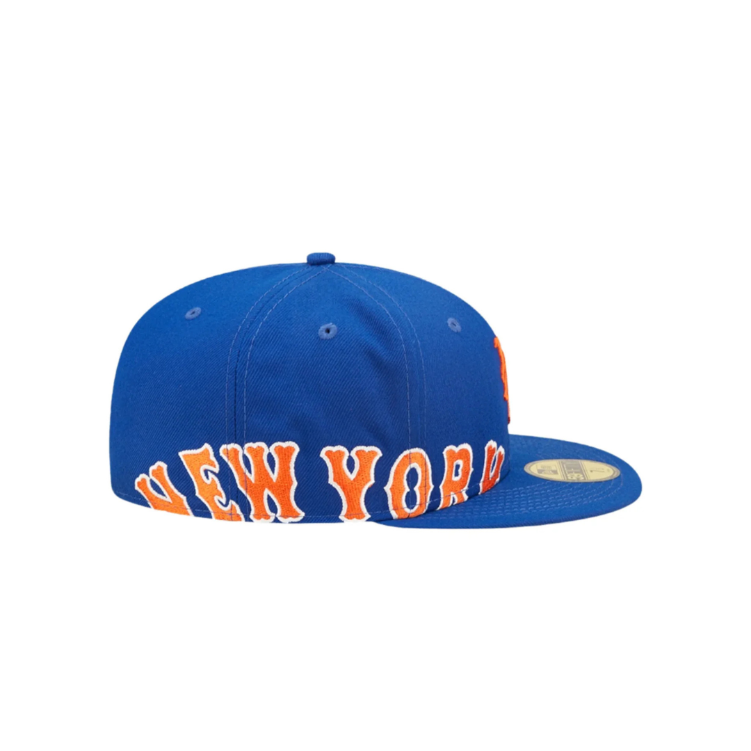 New Era 59Fifty New York Side Split Fitted Hat "Blue/Orange"