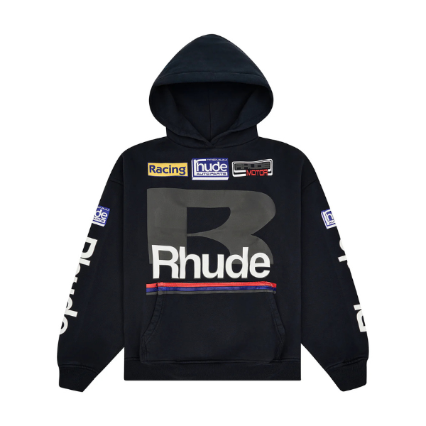 Rhude Petrol Patch Hoodie - Vintage Black