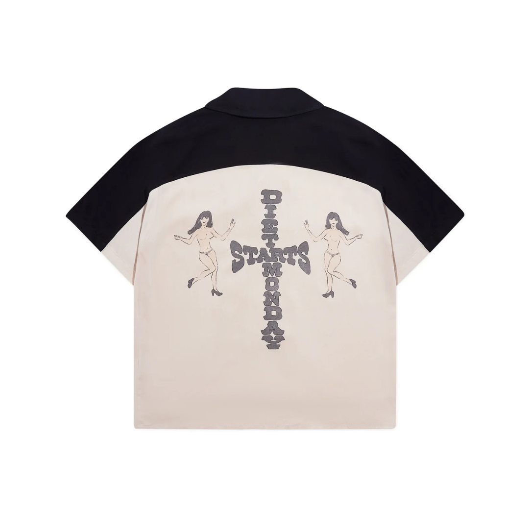Diet Starts Monday Jim Button Up Shirt - Beige/Black