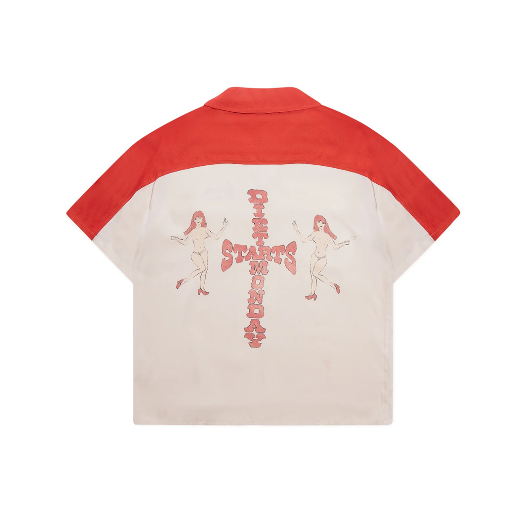 Diet Starts Monday Jim Button Up Shirt - Beige/Rust