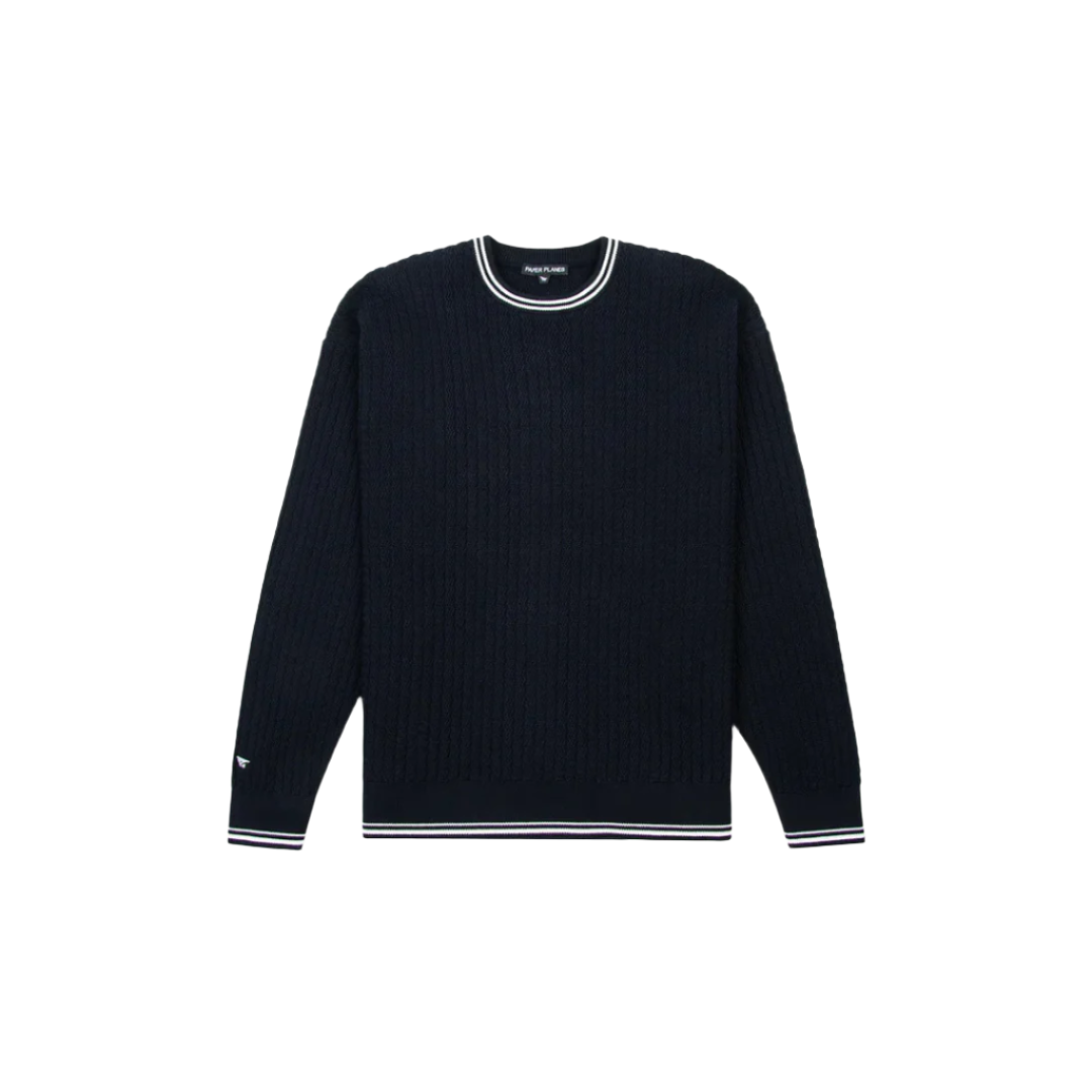 Paper Planes Racked Rib Sweater - Parisian Night