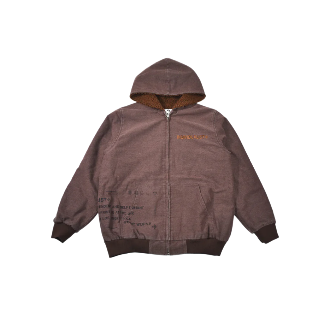 Individualist Canvas Work Hoodie - Washed Brown