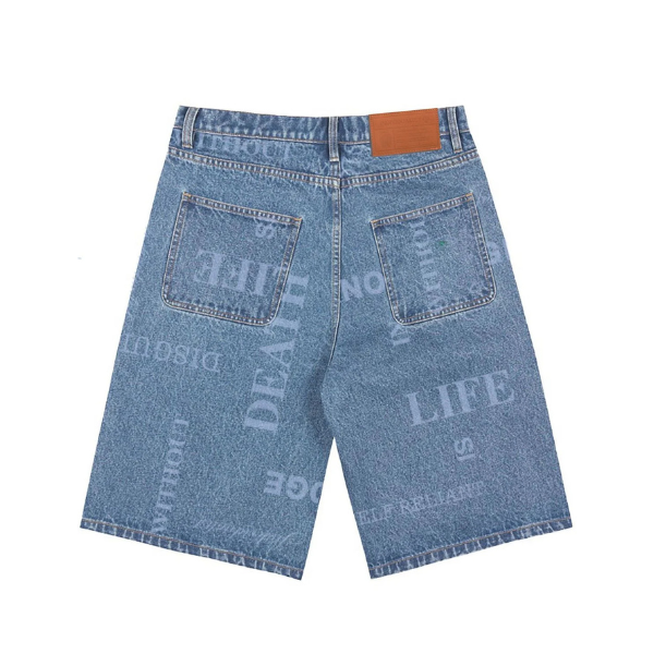 Individualist Knowledge Laser Print Big Boy Denim Short - Indigo