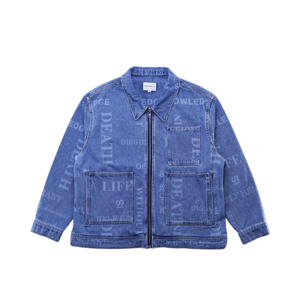 Individualist Knowledge Laser Print Chore Jacket -  Indigo