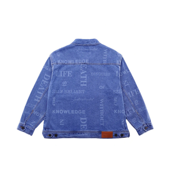 Individualist Knowledge Laser Print Chore Jacket -  Indigo
