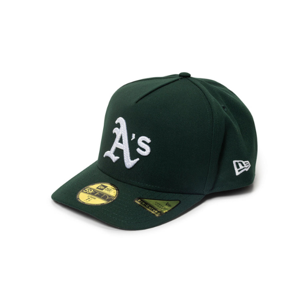New Era Script Safety Pin Oakland Athletics A-Frame Fitted Hat - Green