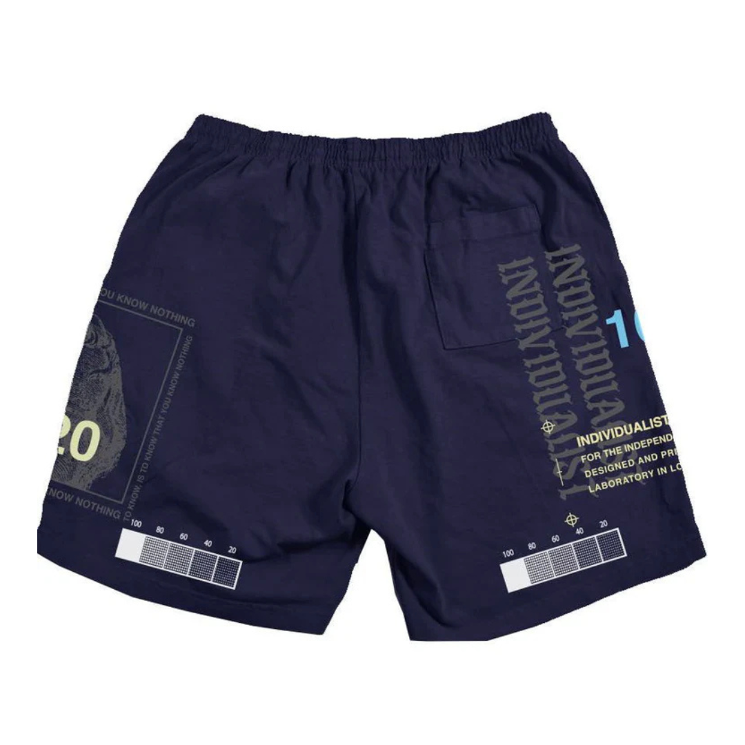 Individualist Socrates Printed Leisure Shorts - Navy