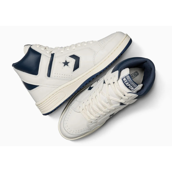 Men's Converse Weapon Mid Vintage - "White/Navy Blue"