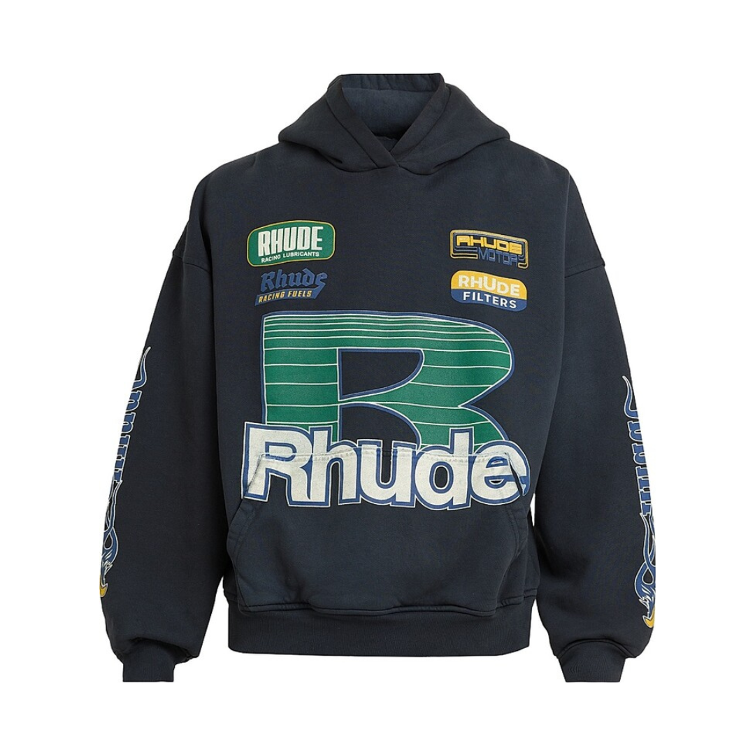 Rhude Roadway Racing Hoodie - Vintage Black