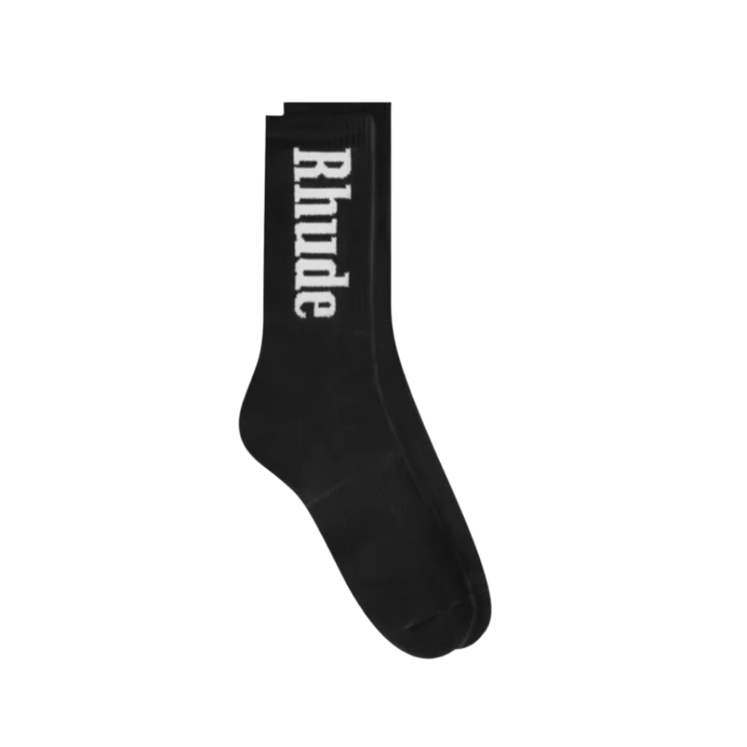 Rhude Vertical Logo Sock - Black/White
