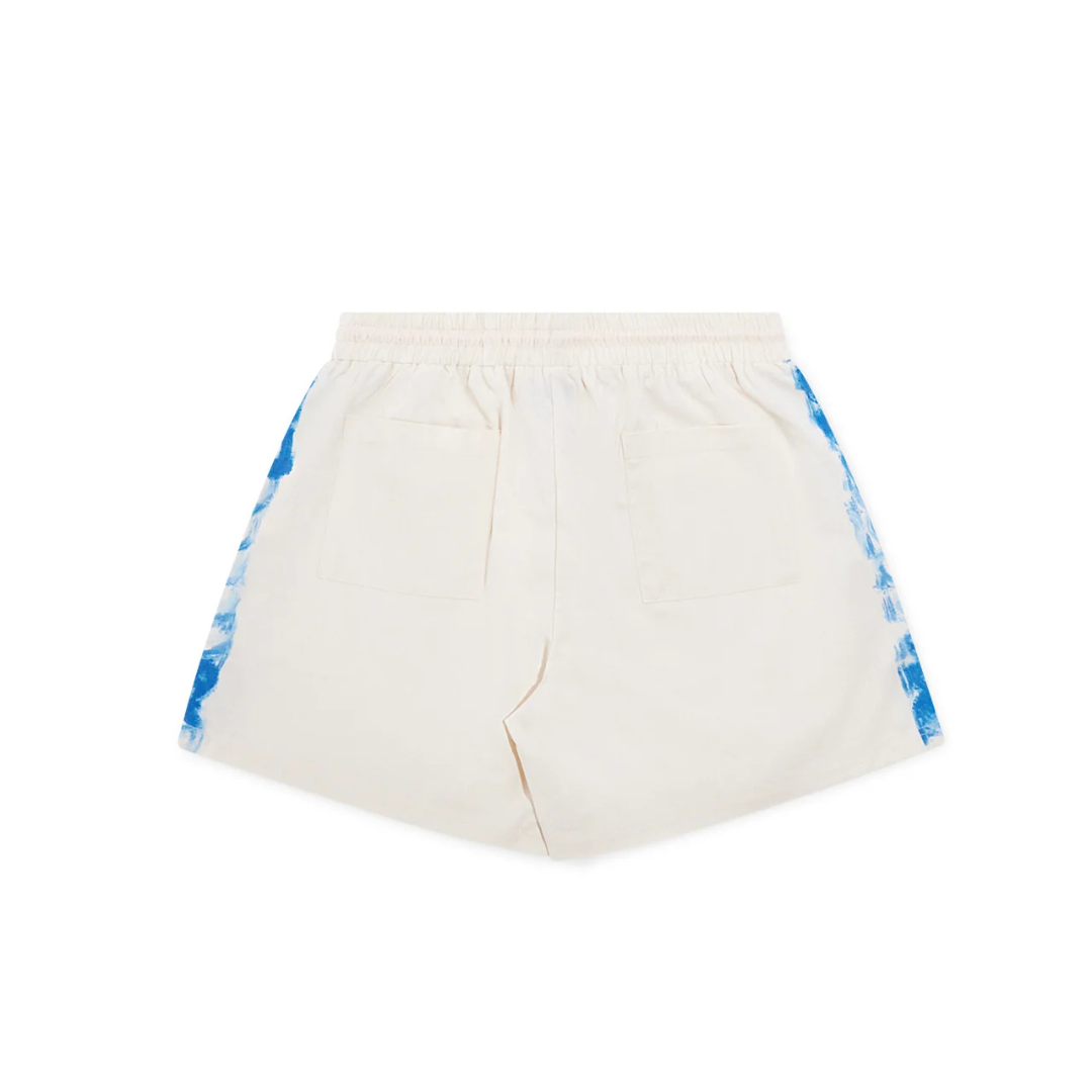 Diet Starts Monday Strokes Linen Shorts - Cream/Blue