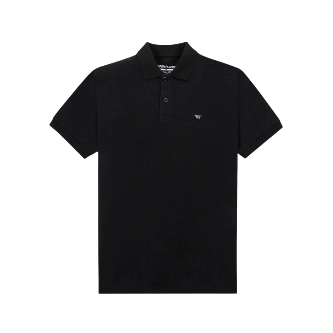 Paper Planes Solid Polo Shirt - Black