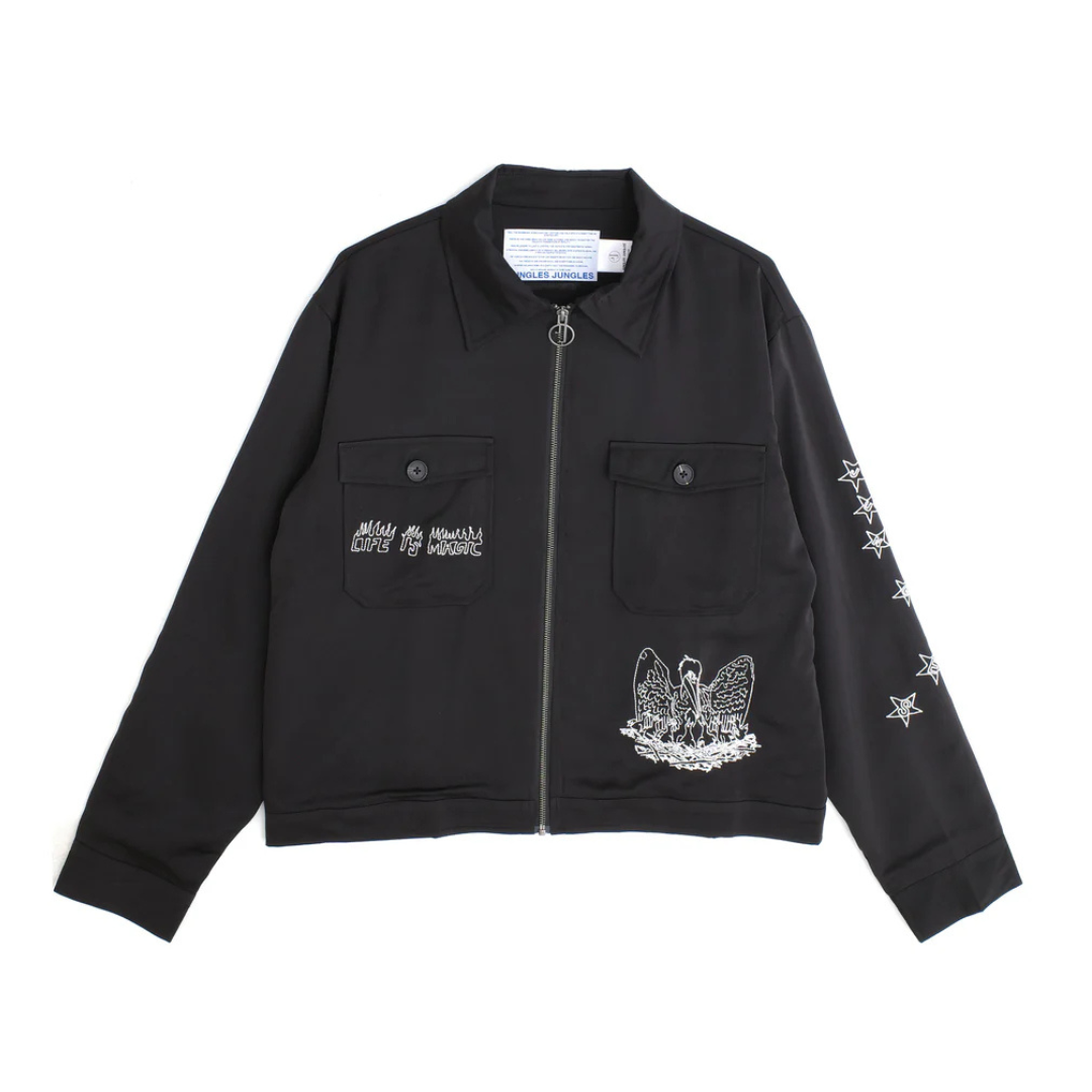 Jungles Life Is Magic Trucker Jacket - Black