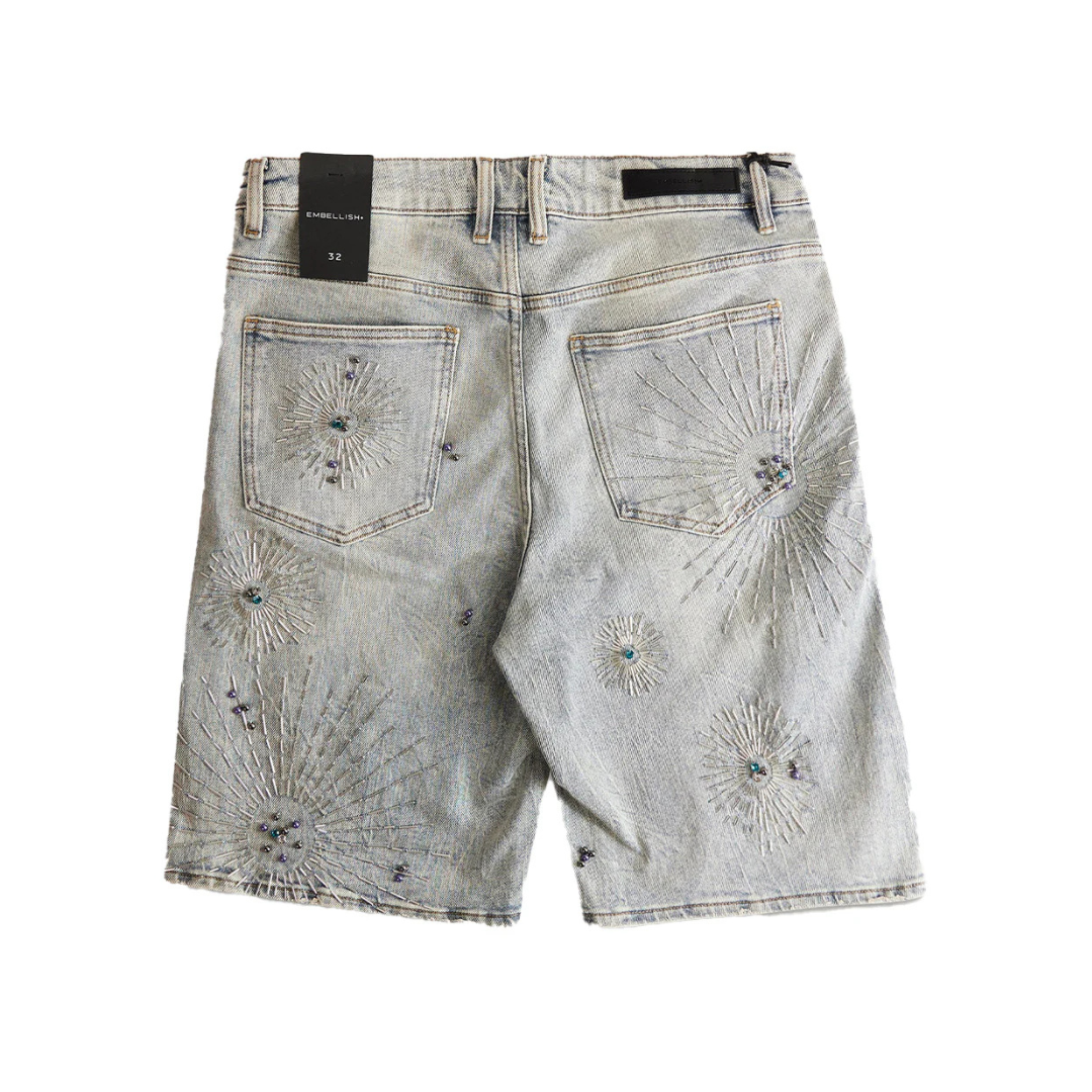 Embellish Krystos Shorts - Bleach Wash