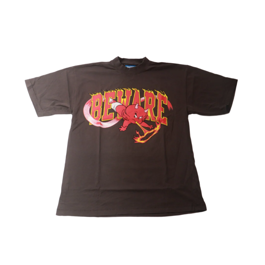 Market Hot Stuff Beware T-Shirt - Washed Black