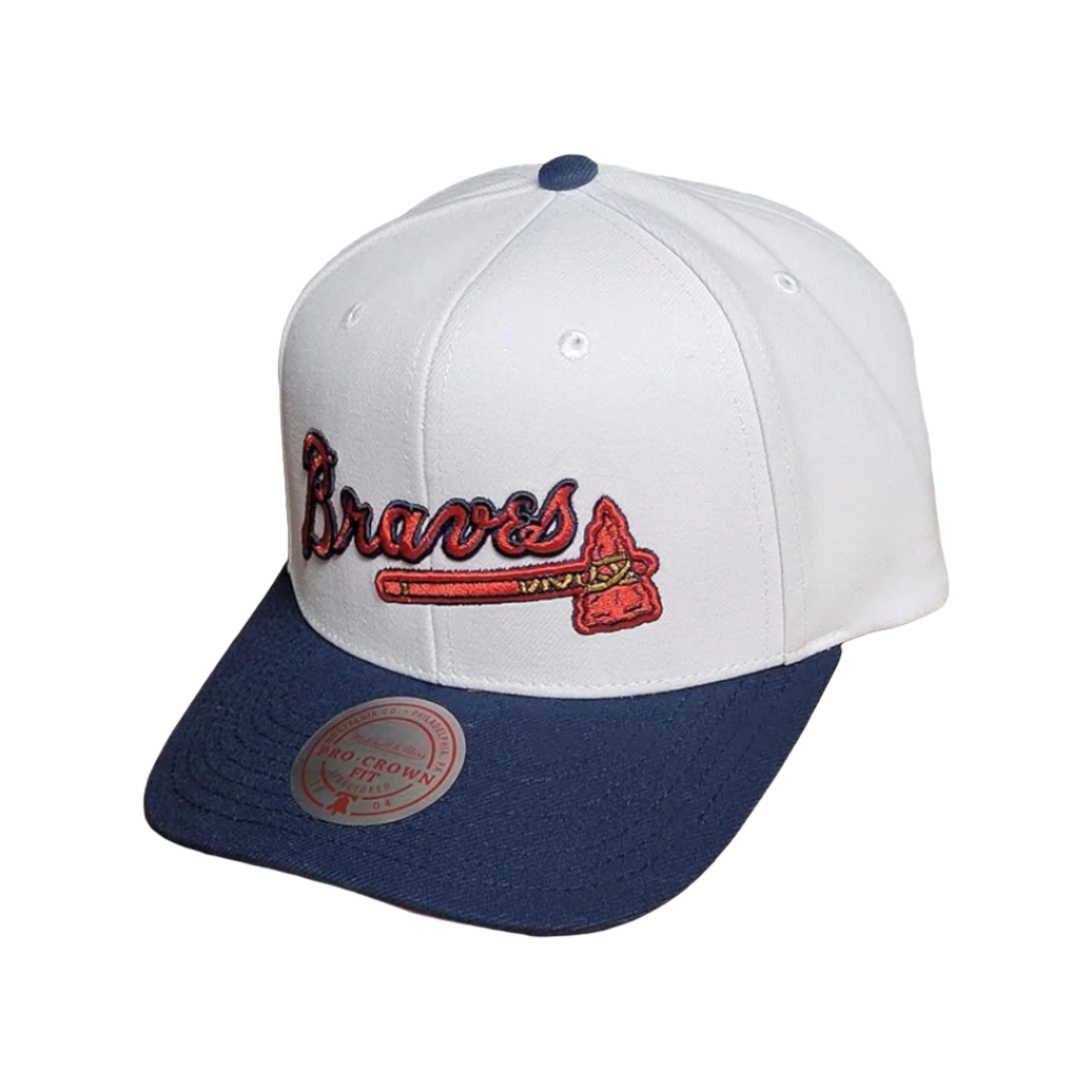 Mitchell & Ness Atlanta Braves Evergreen Pro Snapback - White/Red/Navy