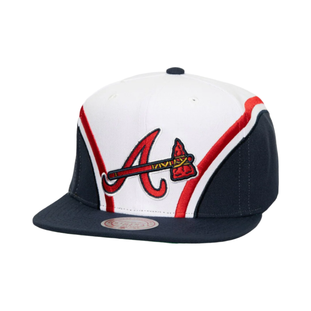 Mitchell & Ness MLB Atlanta Overhead Snapback - White/Navy