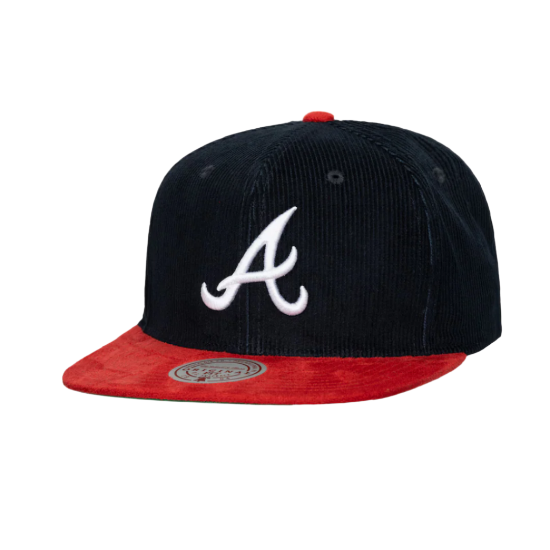 Mitchell & Ness MLB Atlanta "Sueduroy" Snapback - Navy/Red