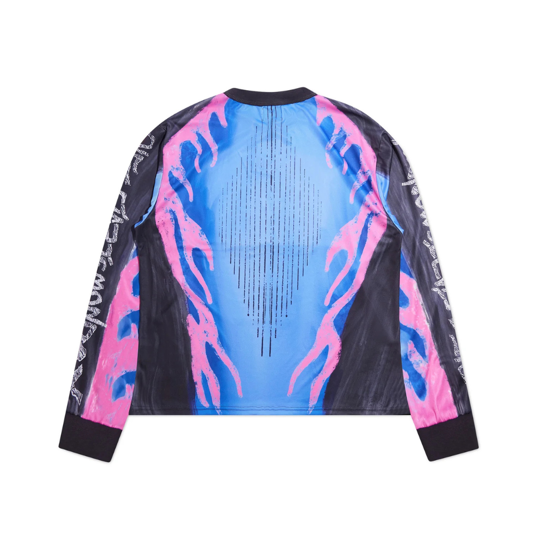 Diet Starts Monday MX Flame Jersey - Black/Blue/Pink