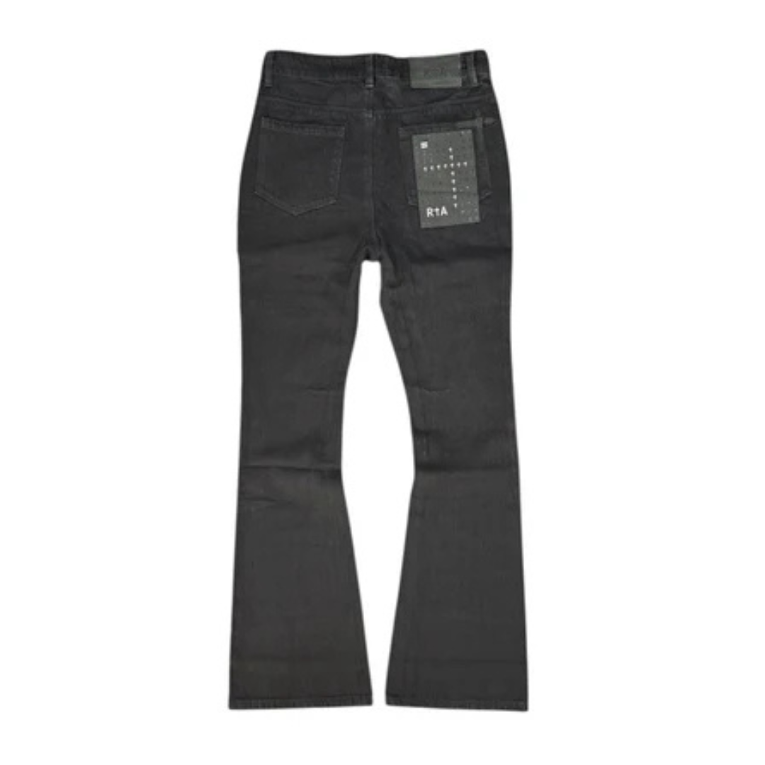 RtA Mael Flare Denim - Black Side Cross