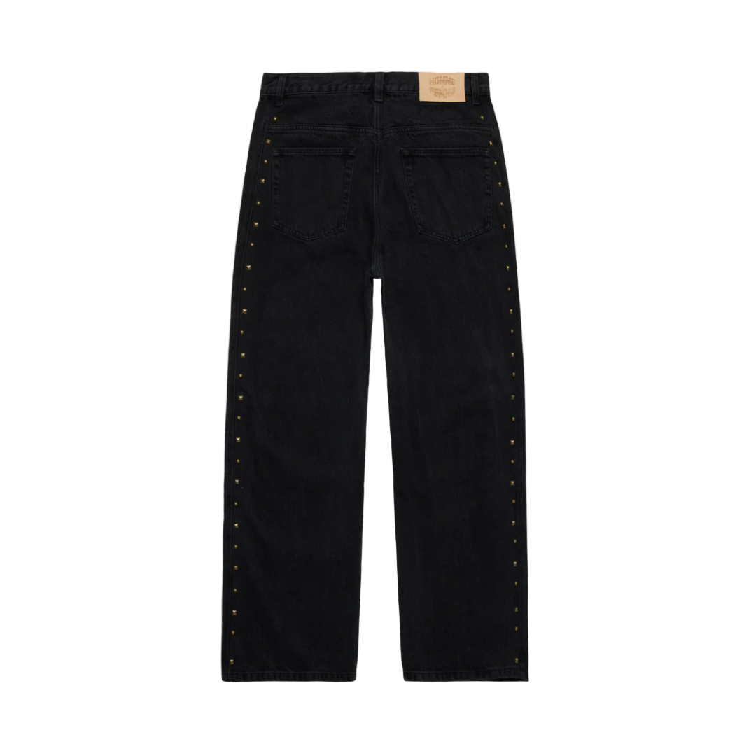 Homme Femme Studded Denim Jeans - Black Wash