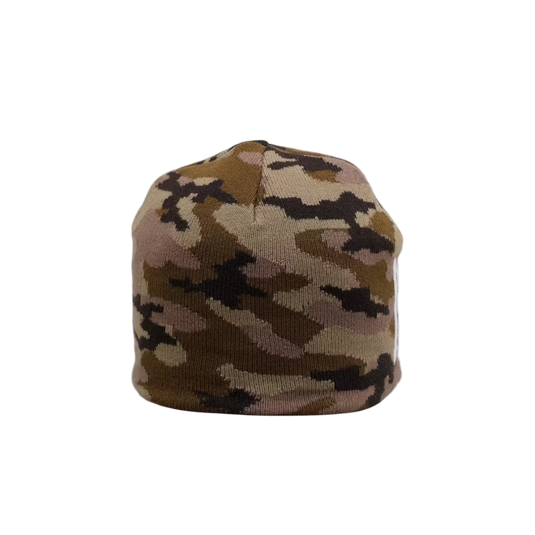 Loiter Motor Skull Knit Beanie - Woodland Camo