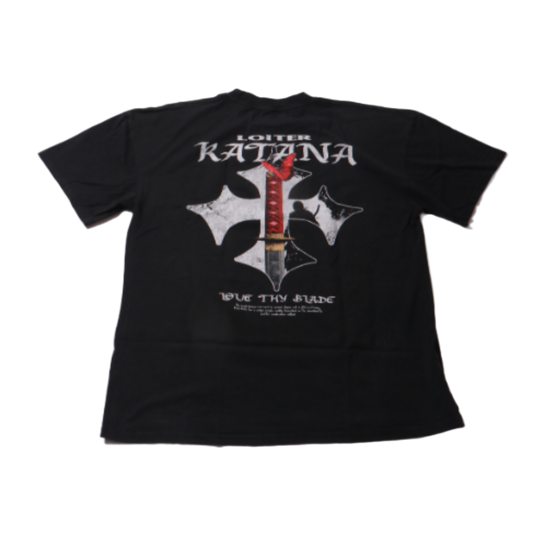 Loiter Katana Vintage T-Shirt - Acid-Washed Black