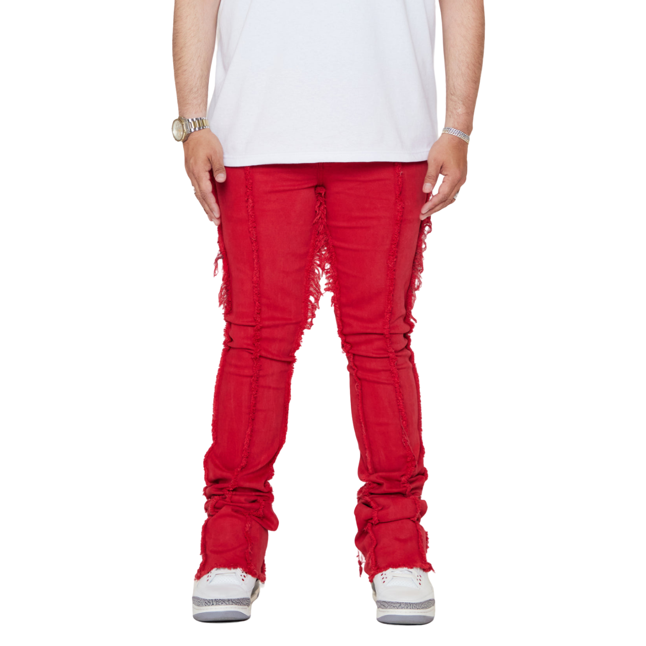 Valabasas "V-ESNTL" Super Stacked Denim - Red