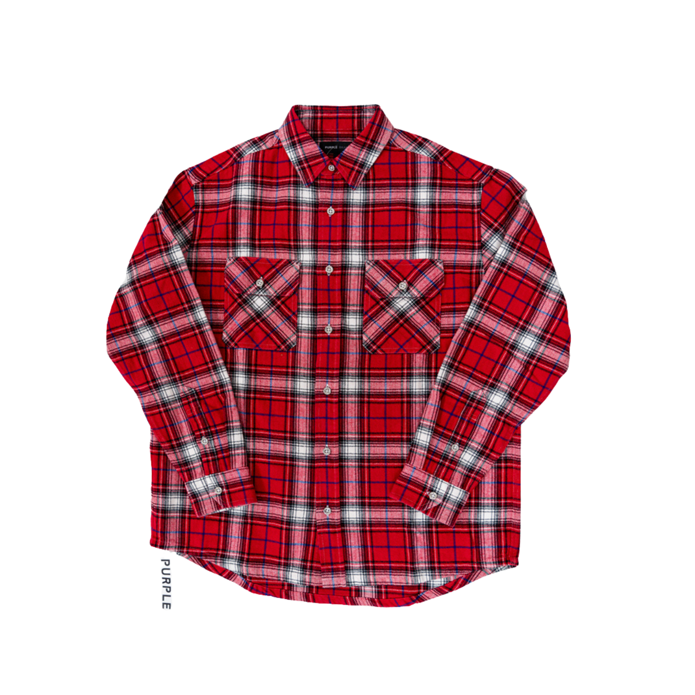 Purple Plaid Flannel - Red