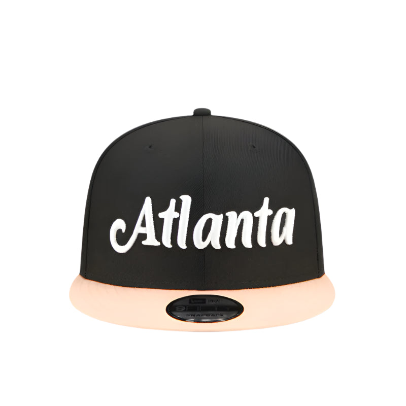 New Era 59Fifty Atlanta Hawk Custom Fitted Hat - "Black/Peach"