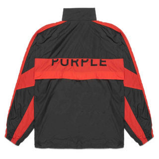 Purple Nylon Colour Blocked Jacket - Black/Red