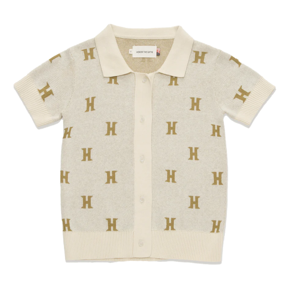 Women's Honor The Gift Monogram Polo - Oatmeal