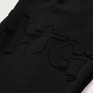 HONOR THE GIFT C-FALL SCRIPT EMBROIDERED SWEATS | BLACK