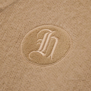 HONOR THE GIFT C-FALL STAMPED PATCH CARDIGAN | TAN