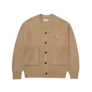 HONOR THE GIFT C-FALL STAMPED PATCH CARDIGAN | TAN